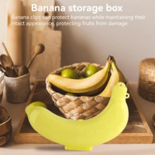 1 pieza Contenedor para plátanos, caja protectora portátil para plátanos en 3 colores lindos, caja contenedora para proteger frutas como plátanos para la vuelta al colegio, picnic, camping y almacenamiento de alimentos - Multicolor - Ver 3