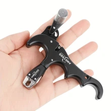 1 件 AME 四指射箭释放辅助器，可调节拇指扳机，操作流畅，提高准确性，适合初学者到专业人士，复合弓手持释放器，户外射击运动