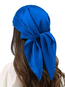 Pañuelo para la cabeza como bandana de seda, pañuelo de satén para el cabello para mujeres para dormir, pañuelo cuadrado para envolver el cabello por la noche de 27.5 pulgadas, bandana, banda para el cabello, banda para la cabeza, ideal para realzar tu aspecto - Multicolor - Ver 34