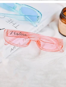 定制心形眼镜 - 个性化眼镜纪念品，纪念您的特殊场合，令人难忘的情人节、母亲节等庆祝活动的礼物 - 白色 - 查看 8