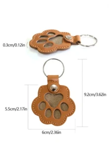 1PC Pet Hair Storage Keychain, Cat And Dog Hair Storage Bag, PU Leather Pet Hair Charm Friends Fascinator Gifts For Women Bear Car Key Pendant Bag Charm Bag Accessories Lanyards With Id Holder Car Accessories Bag Charms