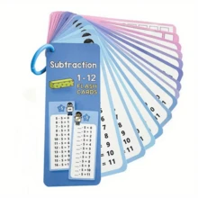 Set de 15 piezas/Tarjetas didácticas de matemáticas con operaciones de suma, resta, multiplicación y división, reutilizables con marcador de borrado en seco, herramienta de aprendizaje matemático para el aula y los estudiantes, adecuado como regalo para estudiantes [Multiplicación 14 piezas] - Multicolor - Ver 6