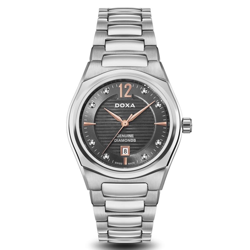 DOXA Women's Swiss Quartz Stainless Steel Three-Hand Watch Stainless Steel Case/Crystal Glass Mirror D191SGY