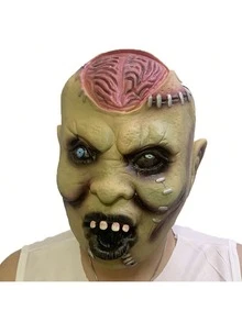 1 Peça Máscara Realista de Elemento Sangrento de Horror de Halloween, Máscara de Látex Aterrorizante no Estilo Zumbi, Adequada para Adereços de Fantasia de Feriado, Máscara de Cosplay