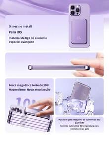 Power Bank 10000mAh IOS Universal Portable Inductive Charger - 黑色 - 查看 3