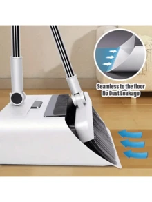 3件套，48.8英寸超长家用扫帚簸箕刷子套装，厚扫帚，长柄刷子簸箕，不粘毛地板清洁工具，适用于家庭、办公室、学校宿舍、清洁用品