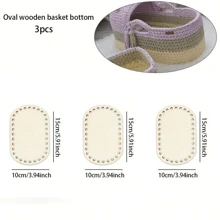 3pcs Oval Wooden Crochet Basket Bottoms, Suitable For DIY Weaving, Crochet Crafts And Home Decor