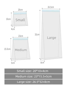 30个/20个自封保鲜袋，适用于冰箱冷冻室的密封可重复密封袋，用于水果蔬菜食品储存、家居装饰、派对和圣诞节储存的厚塑料袋 - 白色 - 查看 9