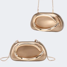 Milky Way Acrylic Clutch Purse For Women Marbling Evening Wedding Handbags Acrylic Shell Box Purses For Party Prom Cocktail - 銅色 - 查看 7