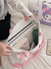 Official Reversible Canvas Tote Bag – , , & Friends, 2-Sided Print Shopping Bag, 43×31 cm Oversized Cotton Tote, 12 cm Gusset, Inner Pocket & Zipper Closure, Heavy-Duty 12 公分Teens, Students, Moms & Collectors - 查看 4