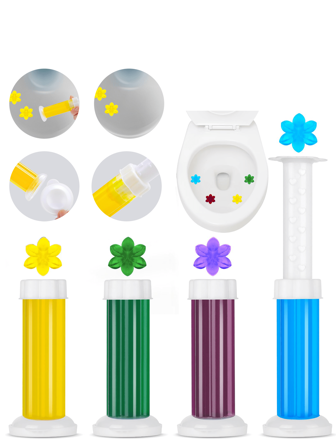 2 piezas de sellos de gel para inodoro - 6 aromas de limpiador de inodoro en gel, ambientador de baño con forma de flor de larga duración, mantiene el inodoro con aroma fresco y limpio