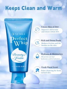 Shiseido SENKA PERFECT WHIP Foaming Face Wash, 120g, Containing Amino Acid Surfactants, Deep Cleansing Without Stripping Skin Moisture, Suitable For Daily Use, All Skin Types, Especially Dry And Sensitive Skin, Travel Size, Official Genuine Product, An Ideal Choice For Skincare Enthusiasts Seeking A Gentle Yet Effective Cleansing Experience. - Moisturizing Foaming Cleanser - View 4