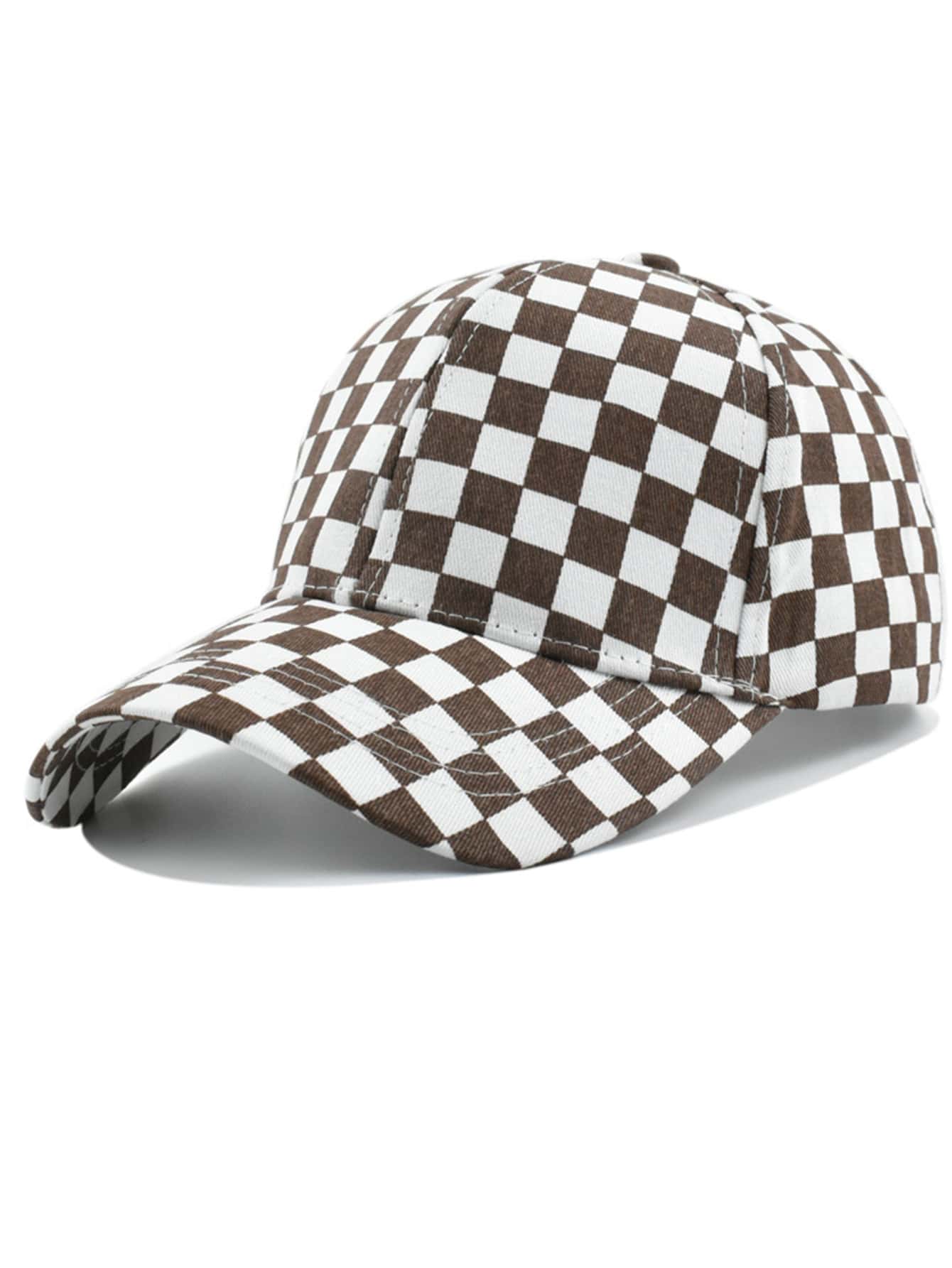 1 pièce Casquette de baseball à carreaux unisexe, chapeau de soleil polyvalent et décontracté, casquette à damier pour l'extérieur - Multicolore - Voir 14