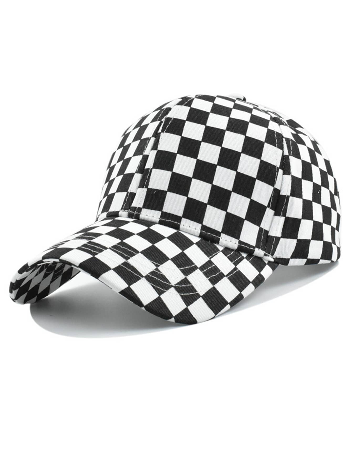 1 pièce Casquette de baseball à carreaux unisexe, chapeau de soleil polyvalent et décontracté, casquette à damier pour l'extérieur - Multicolore - Voir 11
