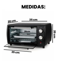 Forno Elétrico Bak 220v 10 Litros 1000W Bancada Master Desligamento Automático Aquece Doura E Tosta 250 Graus completo - Preto - Visão 11