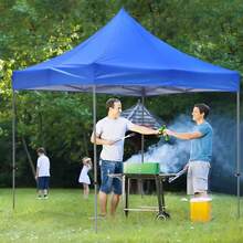 Carpa toldo plegable paredes 3x3m impermeable resistente rayos UV toldos emergentes para exteriores fiestas camping toldo fácil montar resistente al viento protección solar sombrilla jardín playa parque reuniones al aire libre versátil - Azul - Ver 9
