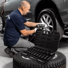 Lislark 20pcs Deep Impact Socket Set, 8-32mm Steel Electric Wrench Sockets, Long Distance Wheel Wrench Nut Kit - 黑色 - 查看 3