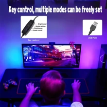 1 pieza Tira de luz LED RGB para monitor de juegos, iluminación ambiental alimentada por USB, apta para pantallas de computadora y TV de 24/32 pulgadas, adecuada para películas, juegos, música y uso en la oficina - USB - Ver 7