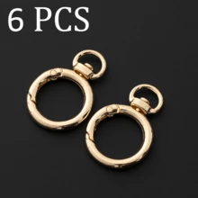 4件/6件/10件锌合金金属弹簧夹钩环,适用于手提包、手机壳、钥匙扣 - 彩色 - 查看 10