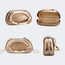 Milky Way Acrylic Clutch Purse For Women Marbling Evening Wedding Handbags Acrylic Shell Box Purses For Party Prom Cocktail - 銅色 - 查看 6