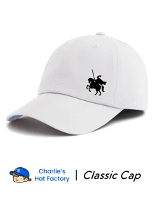 1 pezzo Berretto da baseball con stampa cavaliere, classico e casual, stile vintage morbido, fascia antisudore, regolabile, leggero, protezione solare, versatile, cappello di papà vintage, adatto per sport all'aperto, uso quotidiano, feste, vacanze, regalo perfetto per famiglia e amici