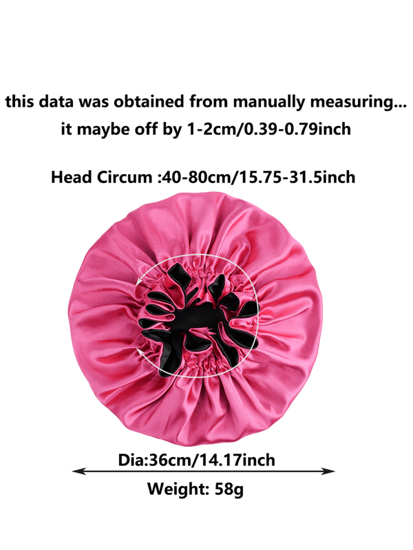 2 Stücke/1 Stück elegante atmungsaktive Satin Nachthaube - Damen elastische Schlaf- und Duschhaube mit doppeltem Rüschensaum