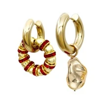 金线玻璃珍珠波西米亚海滩波西米亚颈链耳环女士女孩夏季时尚珠宝链式水晶钻石密镶空间吊坠金串珠吊坠耳环