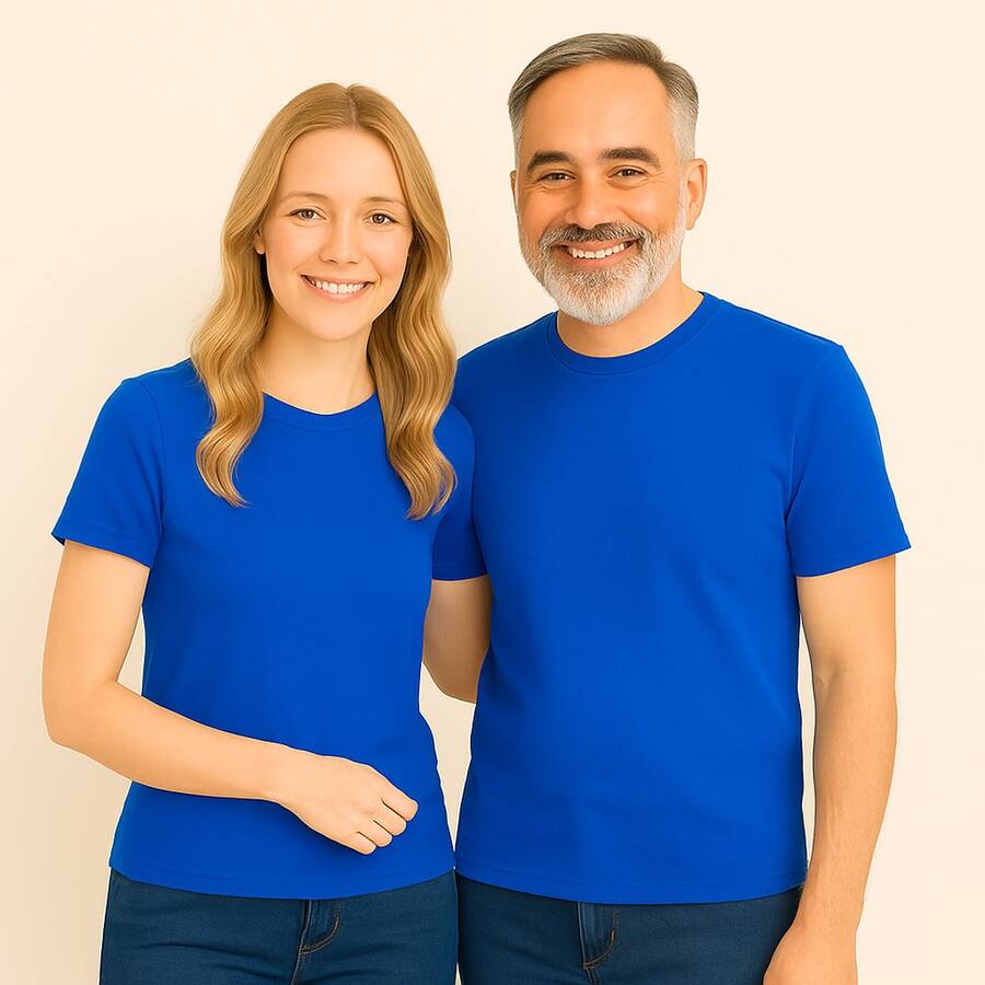 Father's Day Kit With 2 100% Cotton T-Shirts Like Father Like Daughter - 寶藍色 - 查看 1