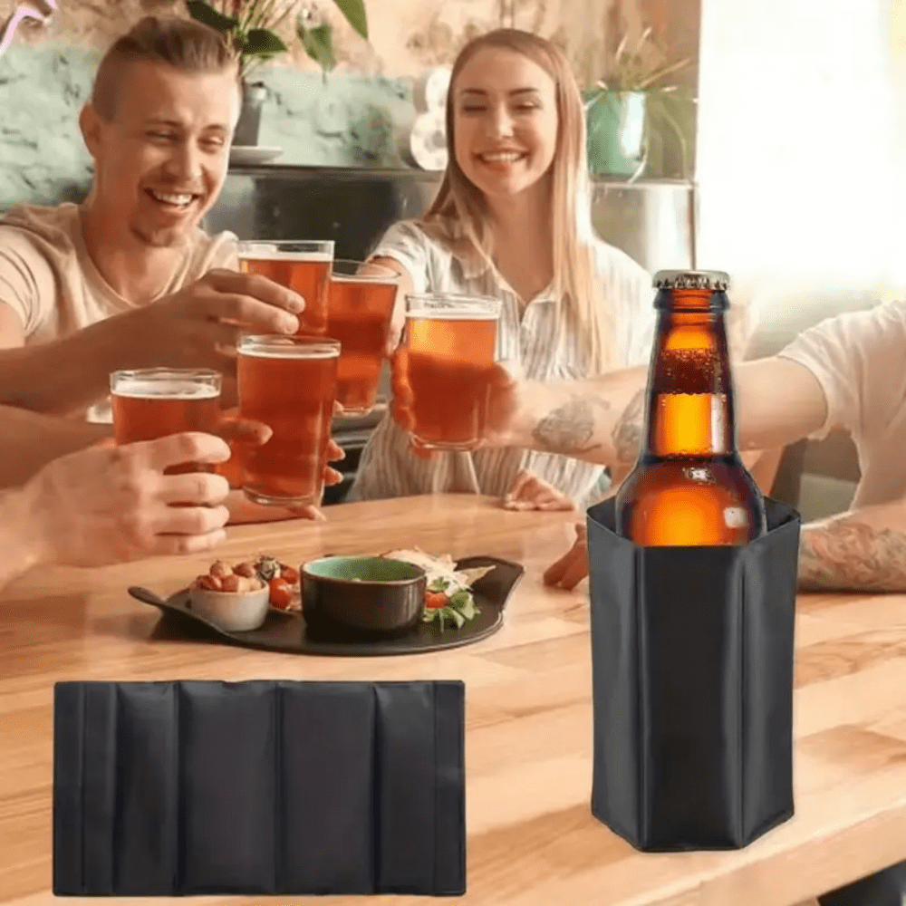 1/2 pièces Manchon refroidisseur de boisson - Sac isotherme en polyester, sac congélateur, refroidissement instantané pour le champagne, poignée ergonomique convenant pour le camping, le pique-nique, le barbecue à la plage, les fêtes en plein air
