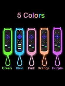 Ốp điều khiển từ xa TV cho điều khiển Roku TV/Điều khiển đơn giản Roku/Điều khiển giọng nói Roku dùng cho văn phòng, nắp pin điều khiển giọng nói, vỏ silicon đa năng phát sáng trong bóng tối, không bao giờ làm mất nắp pin, tương thích rộng rãi, nhiều màu sắc, vỏ có thể phát sáng trong bóng tối. Bảo vệ toàn diện, liền mạch, cách nhiệt chống mài mòn, thích hợp cho ngày lễ tình bạn, cún cưng, lễ hội hóa trang, trang trí tiệc tùng. - Nhiều màu - Xem 3