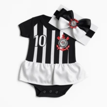 Timão Themed Monthiversary Baby Bodysuit Super Comfortable Premium Line - 連身裙+蝴蝶結 - 查看 3
