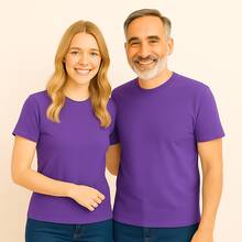 Kit Dia dos Pais com 2 Camisetas 100% Algodão Tal Pai Tal Filha - Roxo - Visão 1