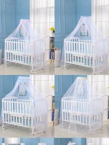 1 件床罩蚊帐，宫廷风格圆形圆顶可折叠蚊帐，适用于婴儿车、婴儿床、床和便携式迷你婴儿床的完美蚊帐（仅蚊帐）