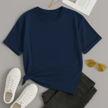 Father's Day Kit With 2 100% Cotton T-Shirts Like Father Like Daughter - Navy Blue - View 2
