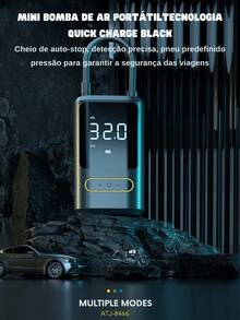 Mini Portable Electric Car Tire Pump, Bicycle Tire Inflator, Portable Charging Air Pump - 均碼 - 查看 8