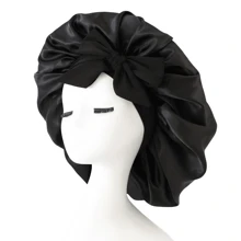 1 pieza Gorro de satén lujoso y sedoso con cordón ajustable - Gorro protector de cabello ligero para comodidad durante toda la noche, cuidado del cabello y ducha - Ideal para mujeres y hombres, decoración del baño del hogar, decoración de otoño, regreso a la escuela