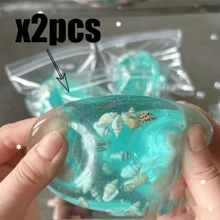 1/2/4 件海洋贝壳海螺揉捏方球夏季减压海洋揉捏球缓解焦虑玩具，适合学生和办公室工作人员，生日和毕业典礼的完美礼物 PVC 玩具，缓解焦虑和放松的坐立不安玩具，适合成人的完美办公桌配件