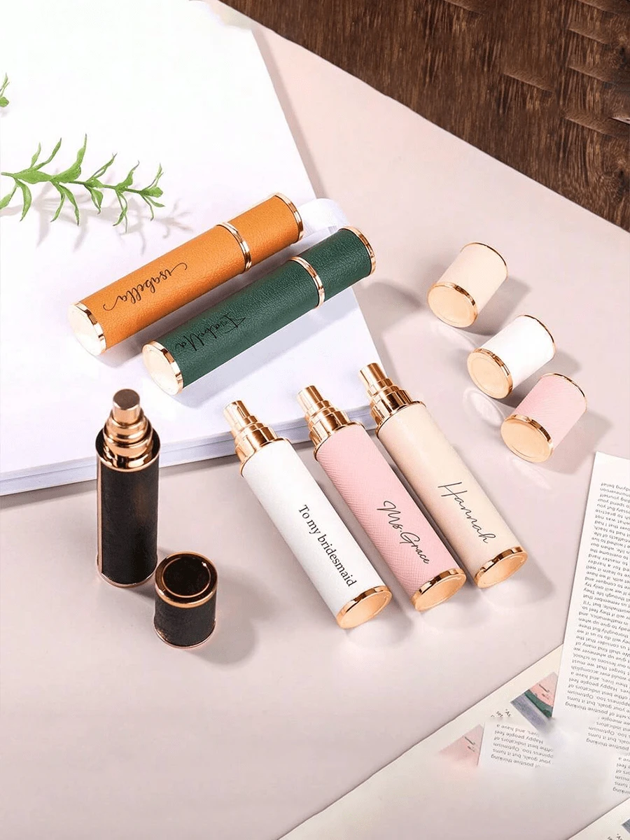 1pc Customizable Perfume Spray Bottle, Personalized Bridesmaid Gift Perfume Bottle, Wedding Decor, Portable Travel Spray Bottle, Essential Oil Cosmetic Container, Girlfriend Gift, Holiday Gift, Birthday Gift, Christmas Gift - 15ml - View 1
