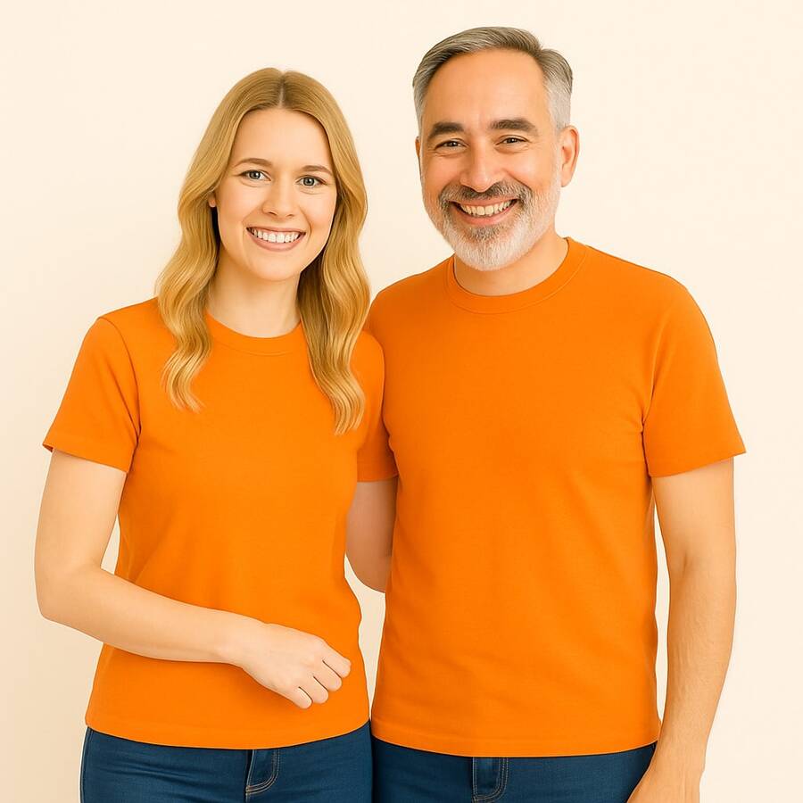 Father's Day Kit With 2 100% Cotton T-Shirts Like Father Like Daughter - Orange - View 1