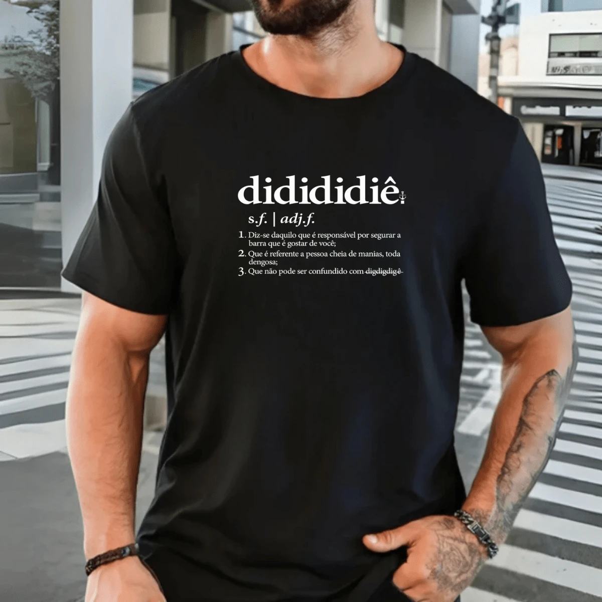 Didididiê Pagode  Men's Casual T-Shirt Comfortable Cotton - màu đen - Xem 1
