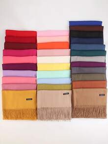 1pc 190*70cm Outdoor Classic Solid Color Windproof Sand Proof Lightweight Shawl Scarf, Suitable For Men And Women For Dress - Khaki - View 2