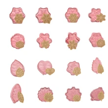 Set de 6 piezas de cortadores de galletas y sellos con formas de copo de nieve, hoja, unicornio, arcoíris, castillo y estrella, molde para decorar galletas y pasteles, adecuado para el hogar, tienda de postres, panadería, decoraciones navideñas, pijamas navideños, regalos navideños, decoración navideña