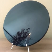 1 pieza Espejo de piedra de obsidiana negra natural con soporte de estilo aleatorio, espejo de cristal negro natural, disco de obsidiana negra, decoración del hogar, regalo especial, adecuado para exorcismo, ajuste de la energía del hogar