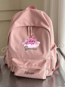 定制背包，可印上个性化姓名或节日祝福语。纯色，简约休闲，轻便大容量，方便儿童使用，可调节肩带拉链开合，适合男孩女孩，上学、日常出行等。定制您的包包，您可以定制自己的名字、字母、幸运数字等。 - 彩色 - 查看 11