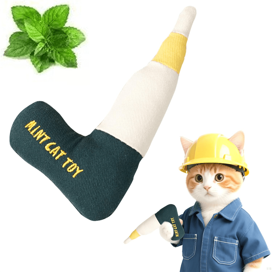 1 Peça Brinquedo de Perfuração de Catnip de Pelúcia - Brinquedo Resistente à Mordida para Gatinhos e Gatos | Brincadeira Interativa Interna e Dentição com Catnip Natural