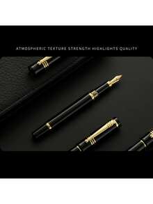 Fountain Pen Set With Box, Classic Fountain Pen With 4 Ink Cartridges, 0.5mm Fine Nib Smooth Writing Calligraphy, Luxury Gift Pen