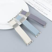 Magnetic Nylon Strap+PC Case Compatible With Samsung Galaxy Watch 8/8 Classic 40mm 44mm Band Women/Men,No Gap Stretchy Elastic Fabric Nylon Bracelet Wristband Compatible With Samsung Watch 8 Classic/8 Smartwatch Accessories