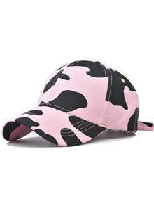 1 Stück Baseballkappe mit Milchmuster, Unisex, Kuh-Muster Kappe, modischer Outdoor Lässig Sonnenhut, Retro Schirmform Design - Verschiedenfarbig - Übersicht 3