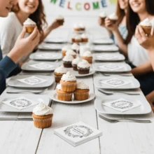 20-300 piezas de servilletas de invitación personalizadas, servilletas de papel personalizadas, servilletas desechables blancas de 3 capas para fiestas de regreso a la escuela, fiestas de bienvenida, inofensivas para usar y tocar, decoraciones de fiesta perfectas para familia, universidad, escuela, clase y club, celebración de reclutamiento de club, servilletas de fiesta personalizadas - Blanco - Ver 6