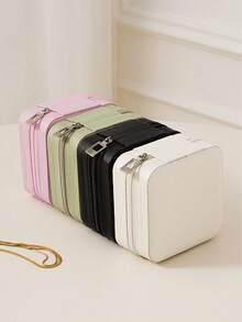 1pc Zipper Jewelry Storage Box, Jewelry Organizer, Portable Travel Jewelry Box, Waterproof And Dustproof Jewelry Box, Suitable For Rings, Necklaces, Earrings, Bracelets.